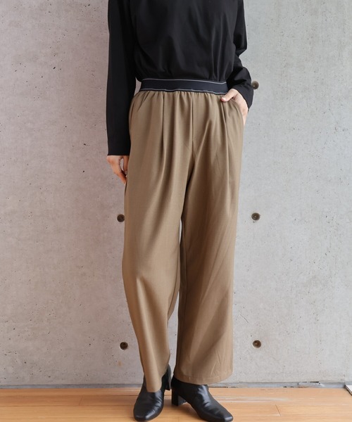 etre relie(エトレリー)の「ラインゴムワイドパンツ(その他パンツ・レディース・ブラック/チャコールグレー/ダークベージュ・SMALL/MEDIUM)」の21枚目の写真