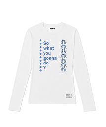 セミクロップド so what 長袖Tシャツ [ホワイト]