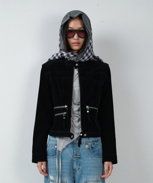 THEVINYLHOUSE（ザバイニルハウス）の「NON COLLAR SUEDE JACKET(W) BLACK（その他アウター・レディース・その他・SMALL/MEDIUM）」の3枚目の写真