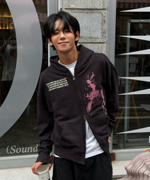 AMOU（アモウ）の「Call back Hoodie Zip-up BLACK（パーカー）」