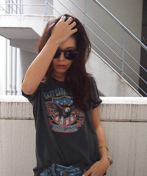 Ungrid（アングリッド）の「【Casual】EAGLEﾌﾟﾘﾝﾄTｼｬﾂ（Tシャツ/カットソー・レディース・ブラック/オフホワイト・FREE）」の2枚目の写真