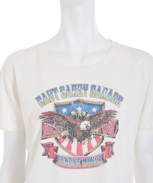 Ungrid（アングリッド）の「【Casual】EAGLEﾌﾟﾘﾝﾄTｼｬﾂ（Tシャツ/カットソー・レディース・ブラック/オフホワイト・FREE）」の6枚目の写真