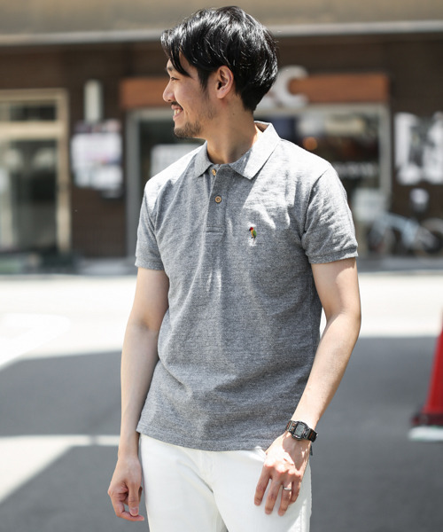 URBAN RESEARCH DOORS MENS（アーバンリサーチ ドアーズ メンズ）の「DOORS 杢鹿の子Polo（ポロシャツ・メンズ・グレー/ブルー/グリーン/ライトグレー・40/38）」の3枚目の写真