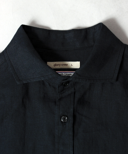 glory crew(グローリークルー)の「フレンチリネン七分シャツ(カフス裏配色)(シャツ/ブラウス・メンズ・ホワイト/ボルドー/ブラック/ベージュ/ターコイズブルー/カーキ・M/L/LL/S)」の11枚目の写真