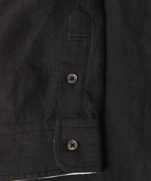 glory crew(グローリークルー)の「フレンチリネン七分シャツ(カフス裏配色)(シャツ/ブラウス・メンズ・ホワイト/ボルドー/ブラック/ベージュ/ターコイズブルー/カーキ・M/L/LL/S)」の7枚目の写真