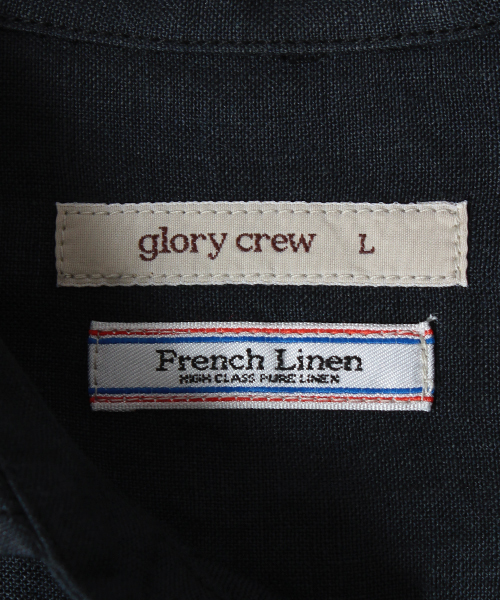 glory crew(グローリークルー)の「フレンチリネン七分シャツ(カフス裏配色)(シャツ/ブラウス・メンズ・ホワイト/ボルドー/ブラック/ベージュ/ターコイズブルー/カーキ・M/L/LL/S)」の9枚目の写真