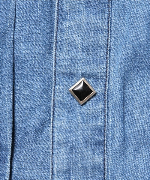 JOHN LAWRENCE SULLIVAN（ジョンローレンスサリバン）の「WASHED DENIM COWBOY SHIRT（シャツ/ブラウス・メンズ・インディゴブルー/ブラック・38/34/36/44/42/46/48）」の8枚目の写真