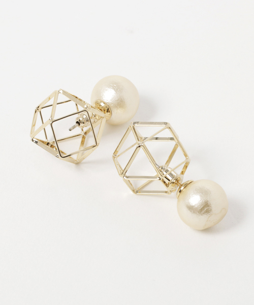Cell セル の バックキャッチコットンパールピアス ピアス 両耳用 Wear