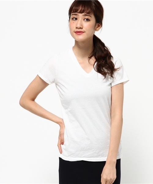 JOURNAL STANDARD relume(ジャーナルスタンダード レリューム)の「36/-USA 天竺 VネックショートスリーブTシャツ#(Tシャツ/カットソー・レディース・ホワイト/ホワイト系その他/ブラック/チャコールグレー/バーガンディー/ライトグレー・FREE)」の14枚目の写真