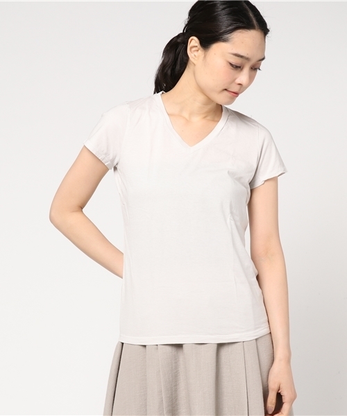 JOURNAL STANDARD relume(ジャーナルスタンダード レリューム)の「36/-USA 天竺 VネックショートスリーブTシャツ#(Tシャツ/カットソー・レディース・ホワイト/ホワイト系その他/ブラック/チャコールグレー/バーガンディー/ライトグレー・FREE)」の5枚目の写真