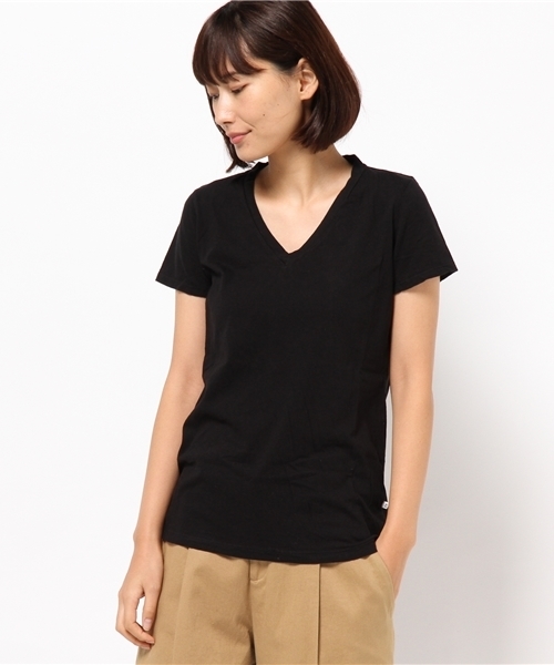 JOURNAL STANDARD relume(ジャーナルスタンダード レリューム)の「36/-USA 天竺 VネックショートスリーブTシャツ#(Tシャツ/カットソー・レディース・ホワイト/ホワイト系その他/ブラック/チャコールグレー/バーガンディー/ライトグレー・FREE)」の3枚目の写真