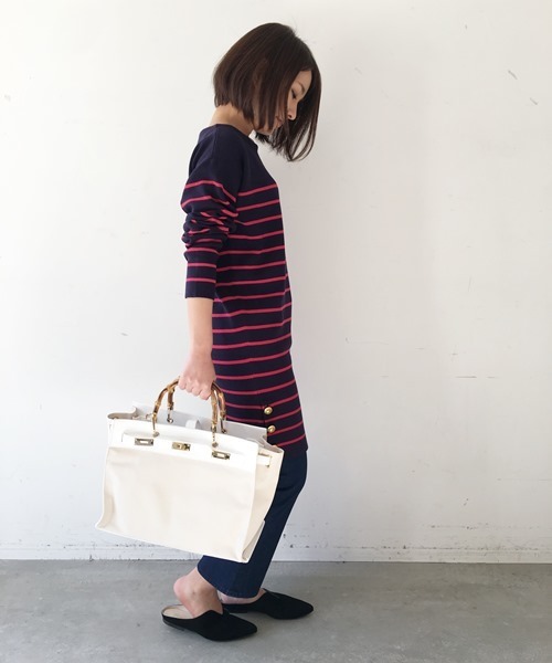 Banner Barrett(バナーバレット)の「【LE VERNIS】キャンパス×レザーBAG(トートバッグ・レディース・ブラック×ホワイト/キャメル/アイボリー/ブラック・FREE)」の2枚目の写真