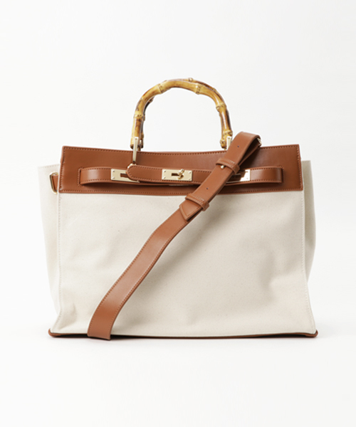 Banner Barrett(バナーバレット)の「【LE VERNIS】キャンパス×レザーBAG(トートバッグ・レディース・ブラック×ホワイト/キャメル/アイボリー/ブラック・FREE)」の16枚目の写真