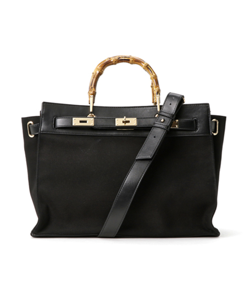 Banner Barrett(バナーバレット)の「【LE VERNIS】キャンパス×レザーBAG(トートバッグ・レディース・ブラック×ホワイト/キャメル/アイボリー/ブラック・FREE)」の6枚目の写真