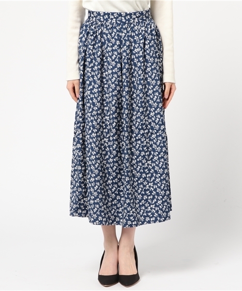 SLY(スライ)の「AVERY FLOWER LONG SK(スカート・レディース・ネイビー/イエロー/レッド・2/1)」の4枚目の写真