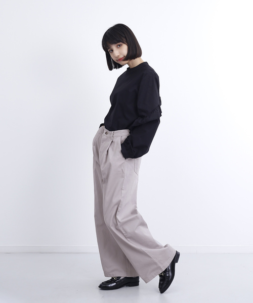 MERLOT(メルロー)の「チノワイドパンツ4927(チノパンツ・レディース・ベージュ/ネイビー/ブラック/カーキ/グリーン系その他/ベージュ系その他/グレー・FREE)」の10枚目の写真