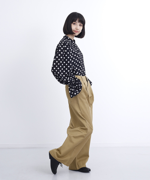MERLOT(メルロー)の「チノワイドパンツ4927(チノパンツ・レディース・ベージュ/ネイビー/ブラック/カーキ/グリーン系その他/ベージュ系その他/グレー・FREE)」の12枚目の写真