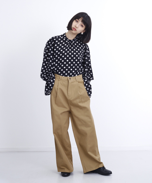 MERLOT(メルロー)の「チノワイドパンツ4927(チノパンツ・レディース・ベージュ/ネイビー/ブラック/カーキ/グリーン系その他/ベージュ系その他/グレー・FREE)」の13枚目の写真