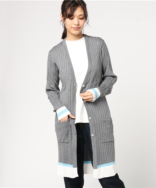 LOVELESS(ラブレス)の「【LOVELESS】WOMENS バイカラ―ロングカーディガン(カーディガン/ボレロ・レディース・グレー/ネイビー/ベージュ・36/34)」の15枚目の写真