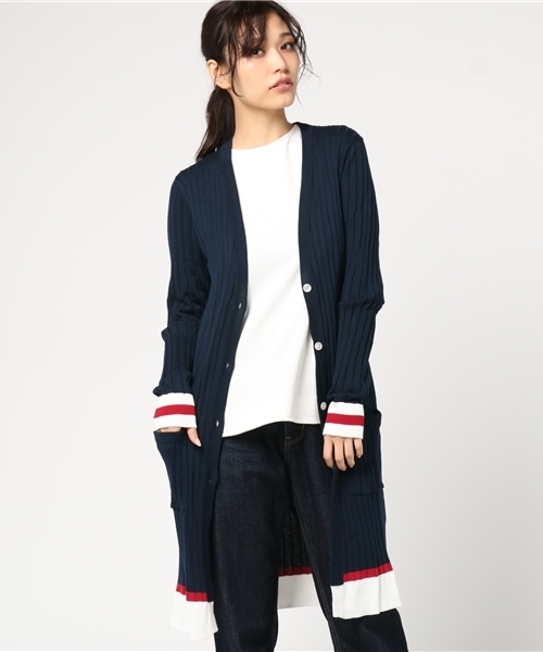 LOVELESS(ラブレス)の「【LOVELESS】WOMENS バイカラ―ロングカーディガン(カーディガン/ボレロ・レディース・グレー/ネイビー/ベージュ・36/34)」の17枚目の写真