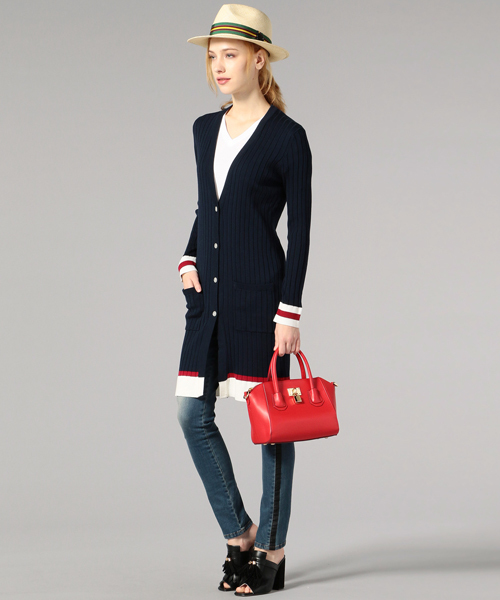 LOVELESS(ラブレス)の「【LOVELESS】WOMENS バイカラ―ロングカーディガン(カーディガン/ボレロ・レディース・グレー/ネイビー/ベージュ・36/34)」の13枚目の写真