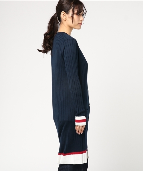 LOVELESS(ラブレス)の「【LOVELESS】WOMENS バイカラ―ロングカーディガン(カーディガン/ボレロ・レディース・グレー/ネイビー/ベージュ・36/34)」の5枚目の写真