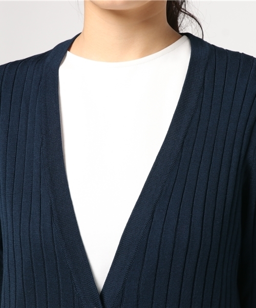 LOVELESS(ラブレス)の「【LOVELESS】WOMENS バイカラ―ロングカーディガン(カーディガン/ボレロ・レディース・グレー/ネイビー/ベージュ・36/34)」の7枚目の写真
