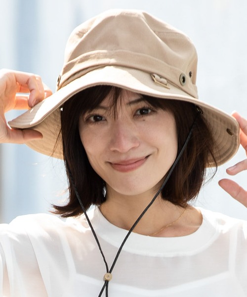 CABLOCAMURIE　（カブロカムリエ）の「CabloCamurie(カブロカムリエ) サファリハット（ハット・レディース・ブラック/ベージュ/ハウンドトゥース/キャメル/ネイビー/ライトグレー/カーキ/インディゴブルー・MEDIUM/LARGE）」の3枚目の写真