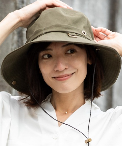 CABLOCAMURIE　（カブロカムリエ）の「CabloCamurie(カブロカムリエ) サファリハット（ハット・レディース・ブラック/ベージュ/ハウンドトゥース/キャメル/ネイビー/ライトグレー/カーキ/インディゴブルー・MEDIUM/LARGE）」の4枚目の写真