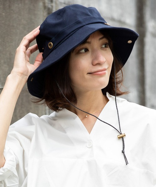 CABLOCAMURIE　（カブロカムリエ）の「CabloCamurie(カブロカムリエ) サファリハット（ハット・レディース・ブラック/ベージュ/ハウンドトゥース/キャメル/ネイビー/ライトグレー/カーキ/インディゴブルー・MEDIUM/LARGE）」の20枚目の写真