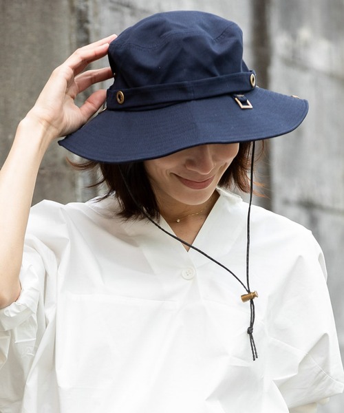 CABLOCAMURIE　（カブロカムリエ）の「CabloCamurie(カブロカムリエ) サファリハット（ハット・レディース・ブラック/ベージュ/ハウンドトゥース/キャメル/ネイビー/ライトグレー/カーキ/インディゴブルー・MEDIUM/LARGE）」の21枚目の写真