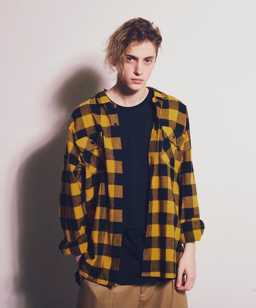 MONKEY TIME（モンキータイム）の「＜monkey time＞ BLOCK/CHK DROPPED SHOULDER SHIRT/シャツ（シャツ/ブラウス・メンズ・レッド/マスタード/ダークグリーン・SMALL/LARGE/X-LARGE/MEDIUM）」の8枚目の写真