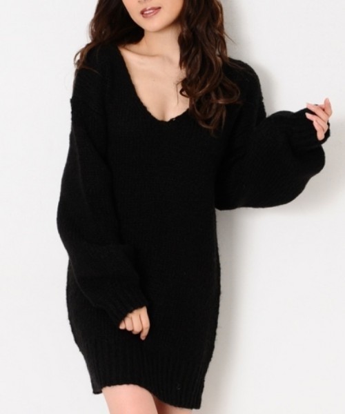 Egoist エゴイスト の パフスリーブスラブニットワンピース ワンピース Wear