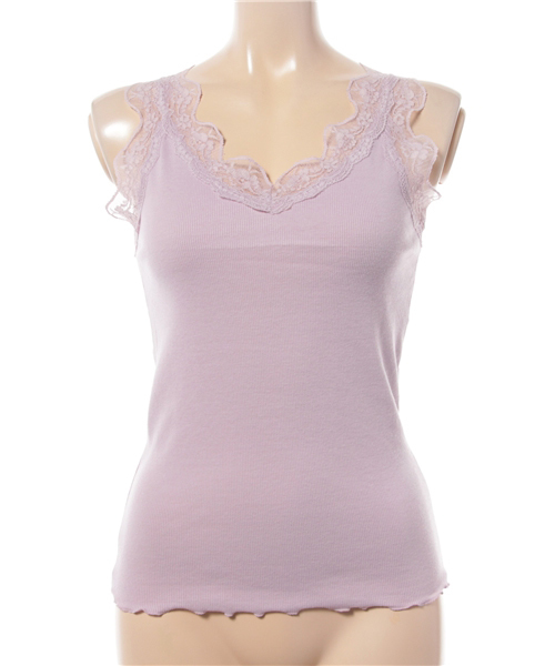 one after another NICE CLAUP（ワンアフターアナザーナイスクラップ）の「レーステレコタンクトップ（タンクトップ・レディース・オフホワイト/ネイビー/ピンク/ブラック/ベージュ・FREE）」の5枚目の写真