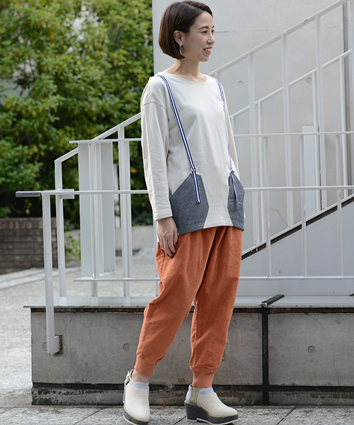 mercibeaucoup,（メルシーボークー）の「(O)Ｂ：サスペンウラケ*（Tシャツ/カットソー・レディース・オフホワイト/グレー/ネイビー・01）」の8枚目の写真