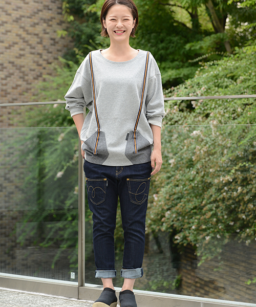 mercibeaucoup,（メルシーボークー）の「(O)Ｂ：サスペンウラケ*（Tシャツ/カットソー・レディース・オフホワイト/グレー/ネイビー・01）」の13枚目の写真