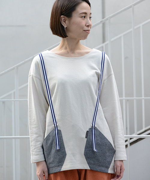 mercibeaucoup,（メルシーボークー）の「(O)Ｂ：サスペンウラケ*（Tシャツ/カットソー・レディース・オフホワイト/グレー/ネイビー・01）」の18枚目の写真