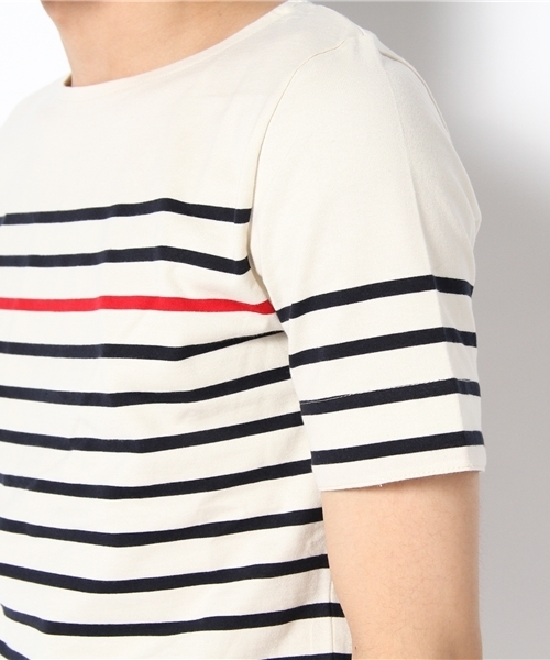 UNION STATION(ユニオンステーション)の「パネルボーダーボートネックTシャツ(Tシャツ/カットソー・メンズ・ホワイト×ネイビー/その他1/その他2・MEDIUM/LARGE/LL)」の7枚目の写真
