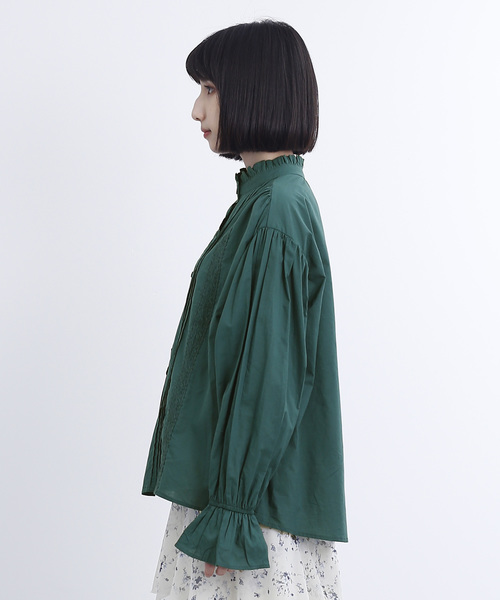 MERLOT（メルロー）の「レースタックコットンブラウス1380（シャツ/ブラウス・レディース・ブラック/オフホワイト/グリーン/チェリーピンク・FREE）」の20枚目の写真