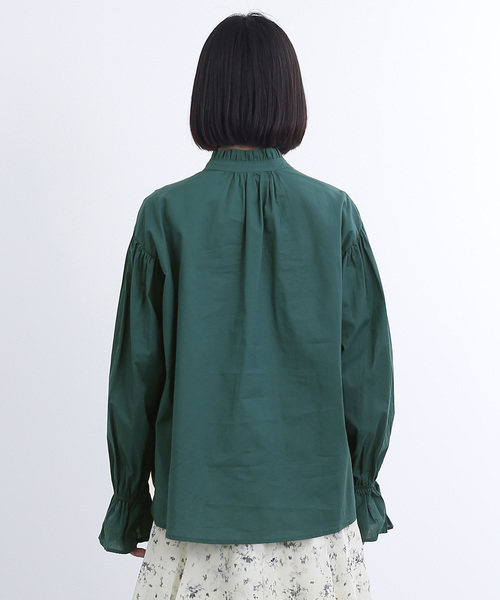 MERLOT（メルロー）の「レースタックコットンブラウス1380（シャツ/ブラウス・レディース・ブラック/オフホワイト/グリーン/チェリーピンク・FREE）」の16枚目の写真