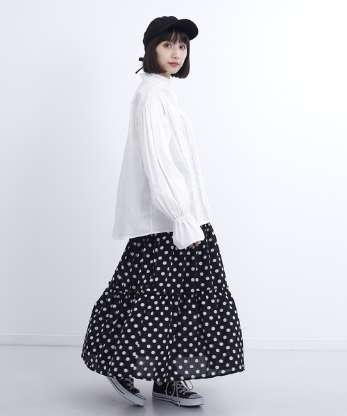 MERLOT（メルロー）の「レースタックコットンブラウス1380（シャツ/ブラウス・レディース・ブラック/オフホワイト/グリーン/チェリーピンク・FREE）」の17枚目の写真