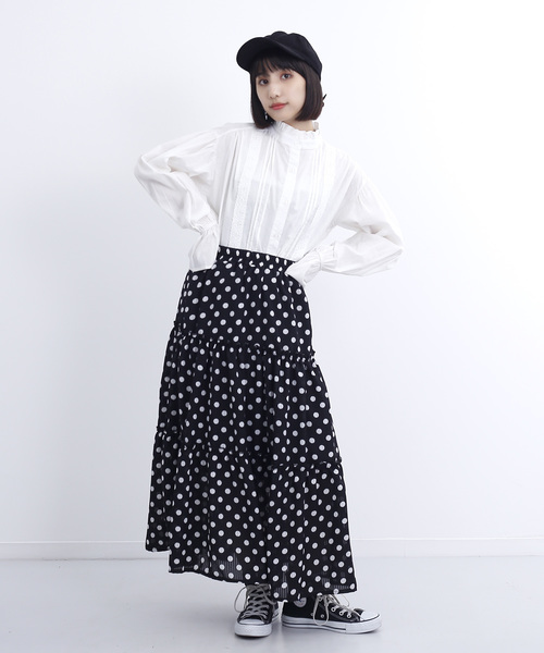 MERLOT（メルロー）の「レースタックコットンブラウス1380（シャツ/ブラウス・レディース・ブラック/オフホワイト/グリーン/チェリーピンク・FREE）」の19枚目の写真