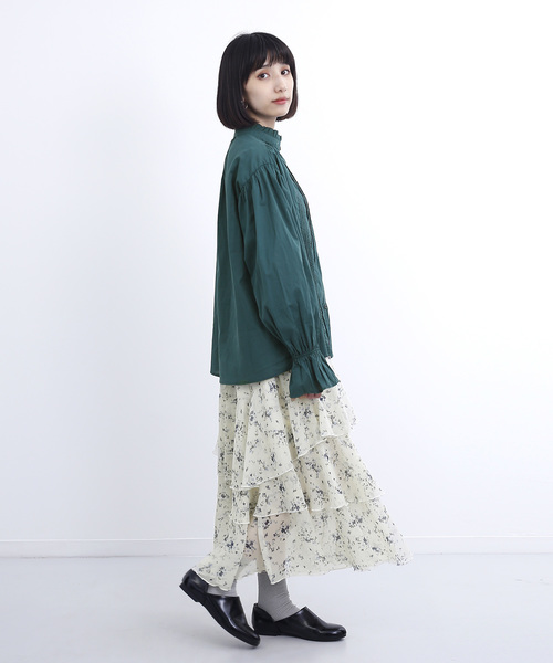 MERLOT（メルロー）の「レースタックコットンブラウス1380（シャツ/ブラウス・レディース・ブラック/オフホワイト/グリーン/チェリーピンク・FREE）」の10枚目の写真