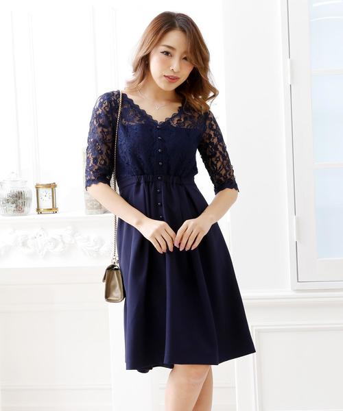 Doula Doula（ドゥーラドゥーラ）の「サテンレースワンピース（ドレス・レディース・ブラック/ネイビー/ベージュ/ライトグレー/ブルー/ライトピンク・L/M）」の8枚目の写真