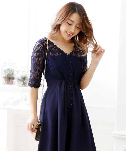 Doula Doula（ドゥーラドゥーラ）の「サテンレースワンピース（ドレス・レディース・ブラック/ネイビー/ベージュ/ライトグレー/ブルー/ライトピンク・L/M）」の9枚目の写真