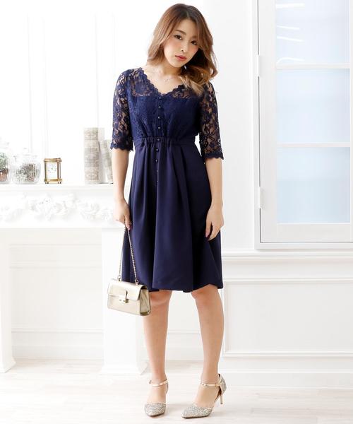 Doula Doula（ドゥーラドゥーラ）の「サテンレースワンピース（ドレス・レディース・ブラック/ネイビー/ベージュ/ライトグレー/ブルー/ライトピンク・L/M）」の13枚目の写真