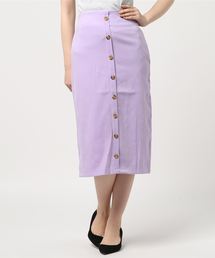 KOBE LETTUCE | 大人のこなれコーデを演出！サイドZIP☆ミディアム丈フロントボタンタイトスカート/レディースボトムス[M2060]神戸レタス(スカート)