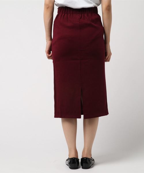 KOBE LETTUCE（コウベレタス）の「フロントボタンミディ丈タイトスカート/レディース/ボトムス/ミディアム丈[M2060]神戸レタス（スカート・レディース・ラベンダー/ピンク/イエロー/カーキ/ブラック/ボルドー/チェック・FREE）」の9枚目の写真