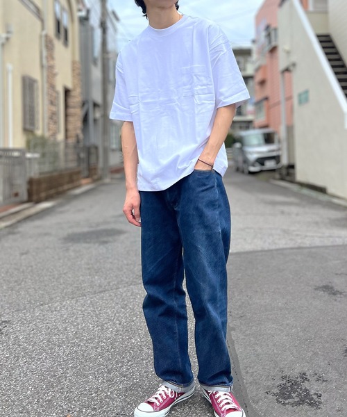 セール】肉厚コットン 半袖 ポケット 無地 Tシャツ
