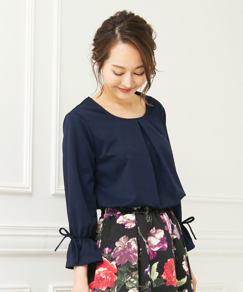 KOBE LETTUCE（コウベレタス）の「選べる3type[フレア袖/ベルト/リボン袖]Tブラウス＊レディース/トップス[C3441]（Tシャツ/カットソー・レディース・オフホワイト/キャメル/カーキ/プラム/ボルドー/ネイビー/ブラック/ホワイト系その他/イエロー系その他/グリーン系その他/パープル系その他/レッド系その他/ブルー系その他/ブラック系その他/ホワイト系その他2/イエロー系その他2/グリーン系その他2/パープル系その他2/レッド系その他2/ブルー系その他2/ブラック系その他2・FREE）」の13枚目の写真